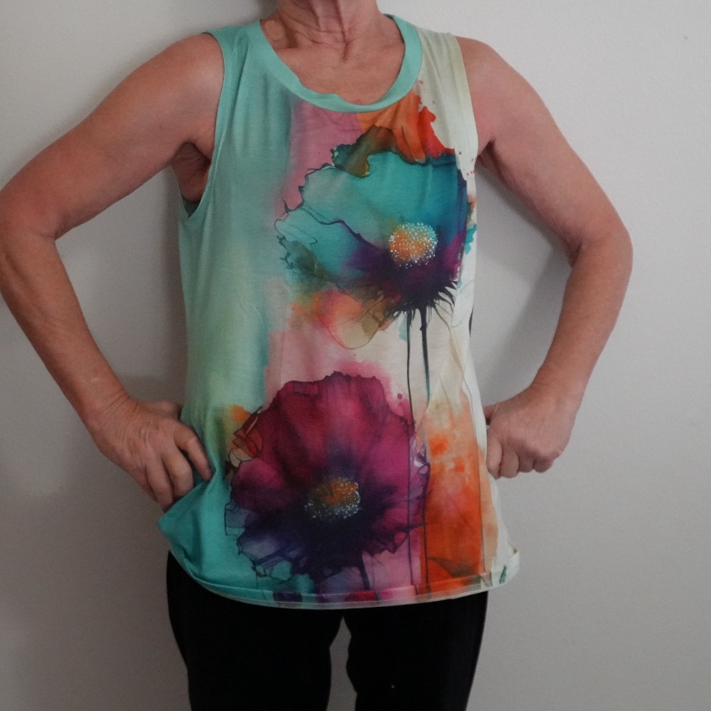 Vibrant Floral Sleeveless Tank Top